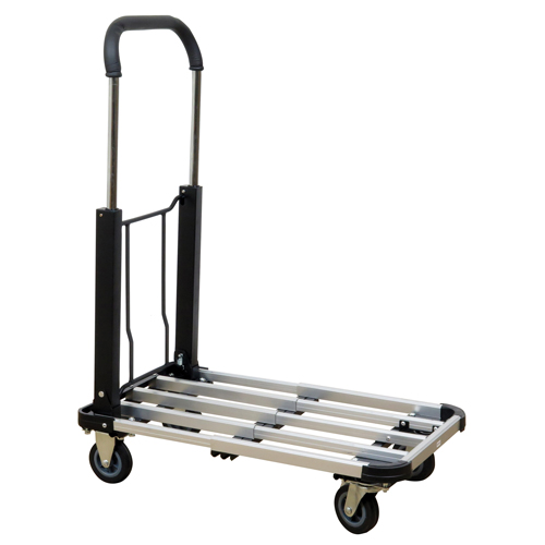 Folding Handle Platform Truck, Aluminum, 300 lbs., 28" L x 16" W, 37.75" High Fastek
