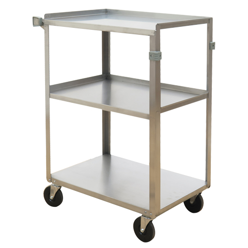 Shelf Carts, 3 Tiers, 15-3/4" W x 32" H x 24" D, 500 lbs. Capacity Fastek