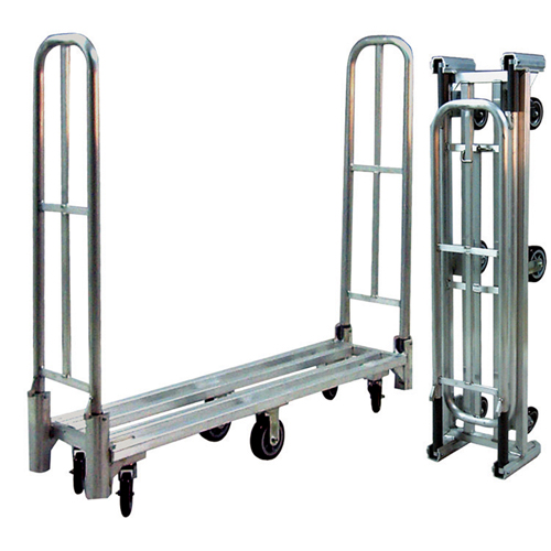 Aluminum U-Boat Folding Utility Cart, 16" W x 60" L, 1500 lbs. Cap., Polyurethane Wheels Fastek