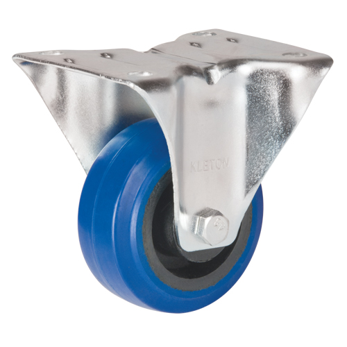 Blue Caster, Rigid, 3" (76 mm), Rubber, 285 lbs. (129 kg.) Fastek