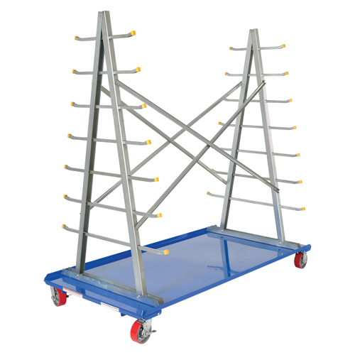A-Frame Bar & Pipe Cart, Steel, 36-3/4" W x 73-3/4" D x 72-1/2" H, 2000 lbs. Capacity Fastek