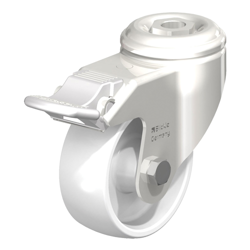 Impact-Resistant Nylon Caster, Swivel with Brake, 3-1/8" (79.5 mm) Dia., 265 lbs. (120 kg.) Capacity Fastek
