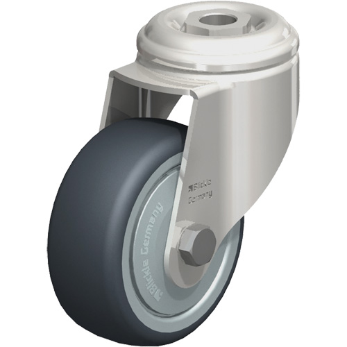 Stainless Steel Thermoplastic Elastomer Caster, Swivel, 3-1/8" (79.5 mm) Dia., 220 lbs. (100 kg.) Capacity Fastek
