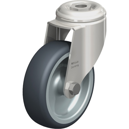 Stainless Steel Thermoplastic Elastomer Caster, Swivel, 4" (102 mm) Dia., 240 lbs. (108 kg.) Capacity Fastek