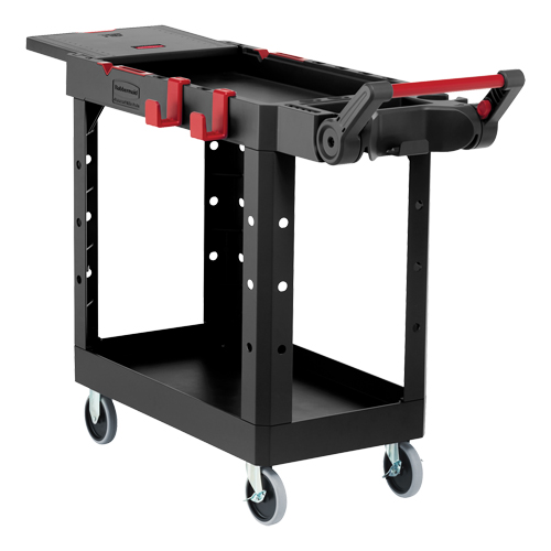 Chariot utilitaire robuste et polyvalent, 2 tiers, 25-1/5" x 36" x 51-1/2", Capacit&eacute; 500 lb Fastek