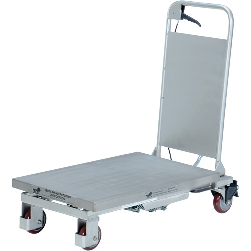 Table &eacute;l&eacute;vatrice hydraulique manuelle &agrave; ciseaux, 27-1/2" lo x 17-5/8" la, Partiellement en acier inoxydable, Capacit&eacute; 400 lb Fastek