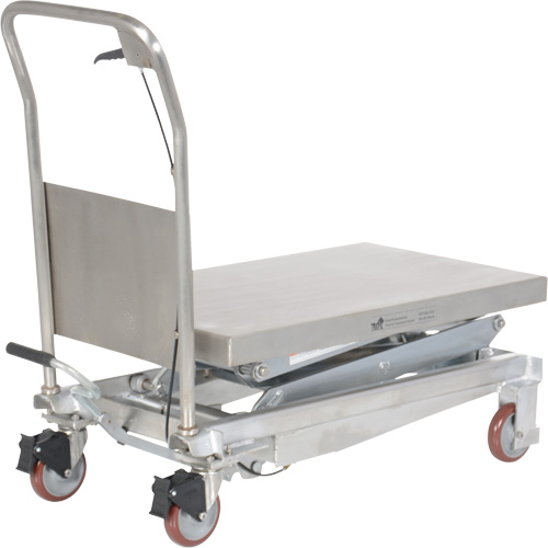 Manual Hydraulic Scissor Lift Table, 35-1/2" L x 20" W, Partial Stainless Steel, 800 lbs. Capacity Fastek