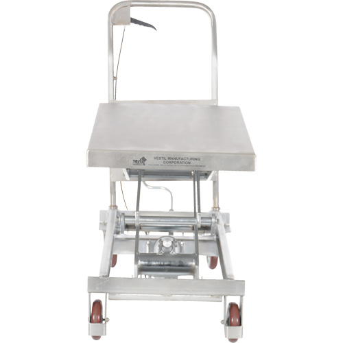 Manual Hydraulic Scissor Lift Table, 35-1/2" L x 20" W, Partial Stainless Steel, 800 lbs. Capacity Fastek