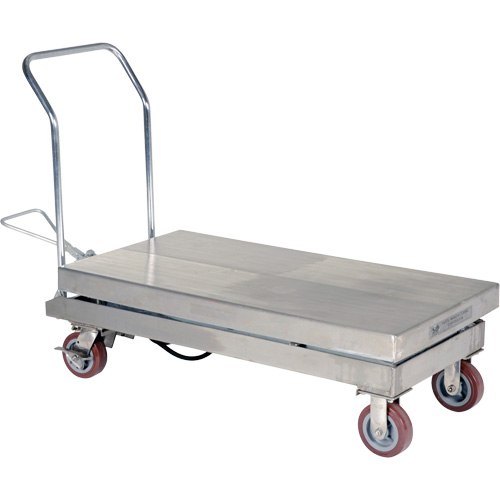 Manual Hydraulic Scissor Lift Table, 47" L x 24" W, Partial Stainless Steel, 2000 lbs. Capacity Fastek