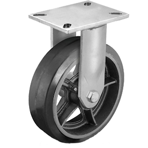 Heavy-Duty Plate Caster, Swivel, 6" (152.4 mm), Rubber, 450 lbs. (204 kg.) Fastek