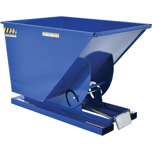 Self-Dumping Hopper, Steel, 1 cu.yd., Blue Fastek