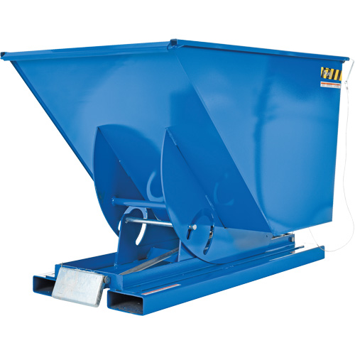 Self-Dumping Hopper, Steel, 1 cu.yd., Blue Fastek