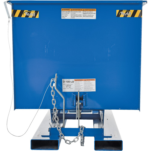 Self-Dumping Hopper, Steel, 1 cu.yd., Blue Fastek