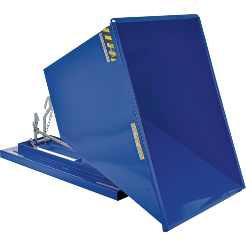 Self-Dumping Hopper, Steel, 1 cu.yd., Blue Fastek