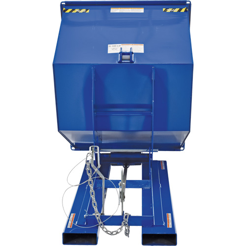 Self-Dumping Hopper, Steel, 1 cu.yd., Blue Fastek