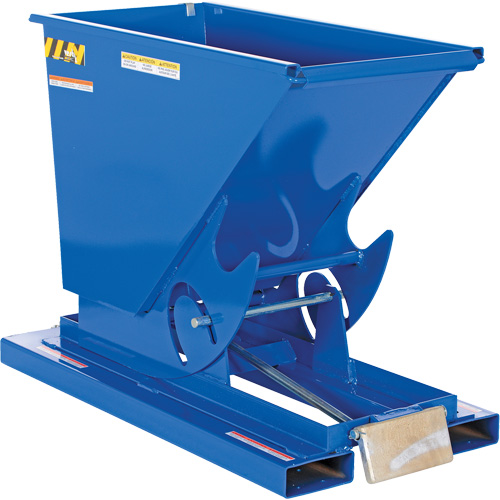Self-Dumping Hopper, Steel, 1/3 cu.yd., Blue Fastek