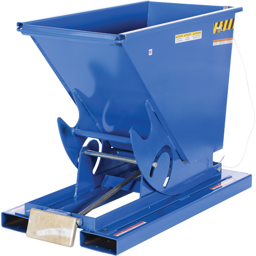 Self-Dumping Hopper, Steel, 1/3 cu.yd., Blue Fastek