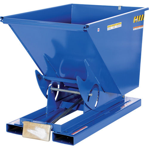 Self-Dumping Hopper, Steel, 1/2 cu.yd., Blue Fastek