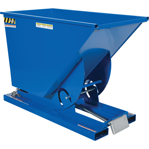 Self-Dumping Hopper, Steel, 3/4 cu.yd., Blue Fastek