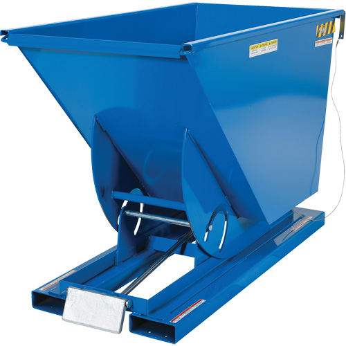 Self-Dumping Hopper, Steel, 3/4 cu.yd., Blue Fastek