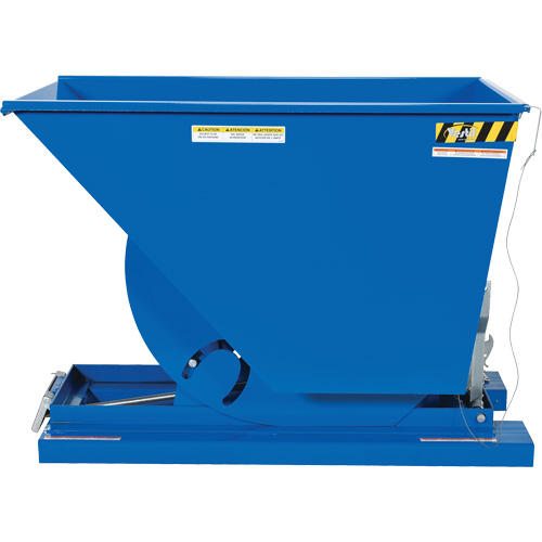 Self-Dumping Hopper, Steel, 3/4 cu.yd., Blue Fastek