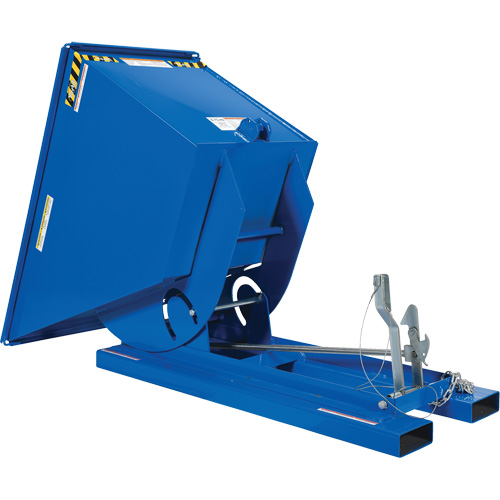 Self-Dumping Hopper, Steel, 3/4 cu.yd., Blue Fastek