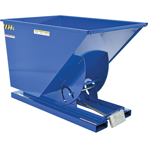 Self-Dumping Hopper, Steel, 1 cu.yd., Blue Fastek