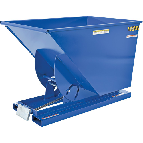 Self-Dumping Hopper, Steel, 1 cu.yd., Blue Fastek