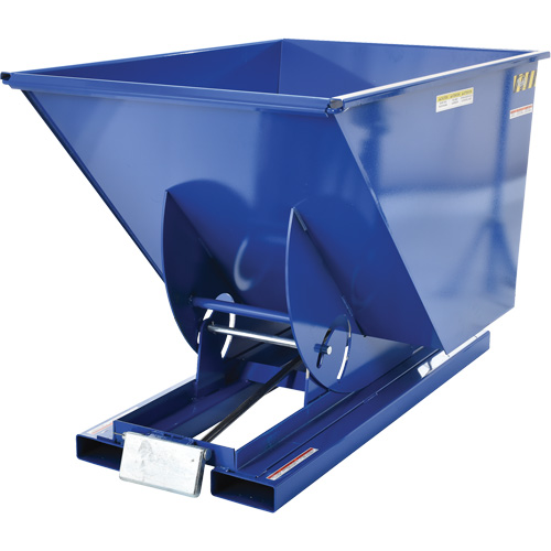 Self-Dumping Hopper, Steel, 1 cu.yd., Blue Fastek