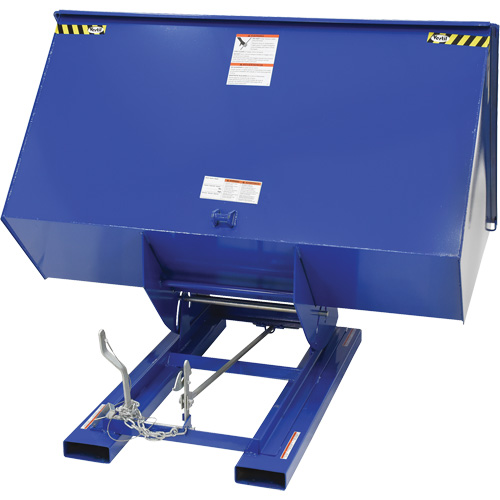 Self-Dumping Hopper, Steel, 3 cu.yd., Blue Fastek