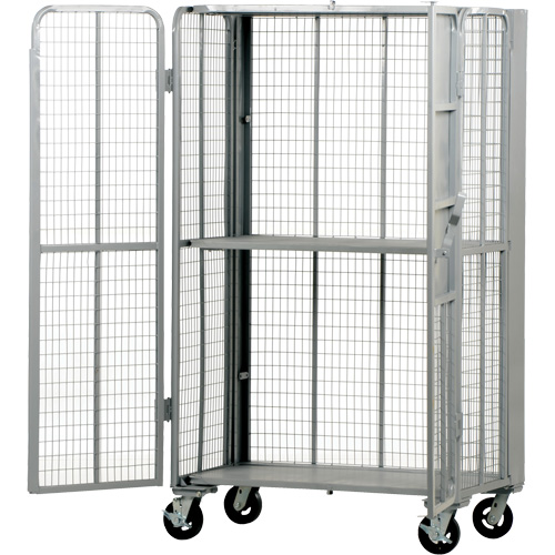 FST Series Folding Security Truck, 1 Tiers, 27" L x 45" W x 77" H, 2000 lbs. Cap. Fastek