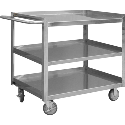 Chariot avec tablettes de calibre industriel, 3 Tiers, 24-1/8" la x 35" h x 42" p, Capacit&eacute; 1200 lb Fastek