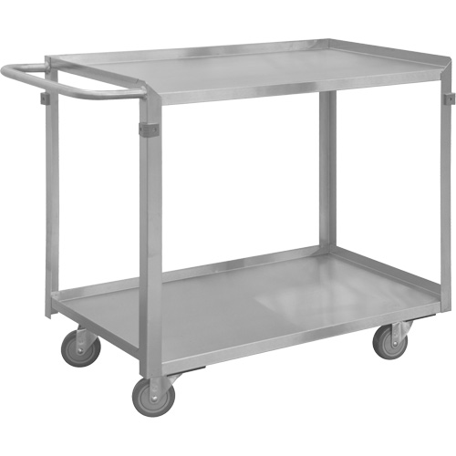 Chariot avec tablettes de calibre industriel, 2 Tiers, 22-1/2" la x 34" h x 54-7/16" p, Capacit&eacute; 600 lb Fastek