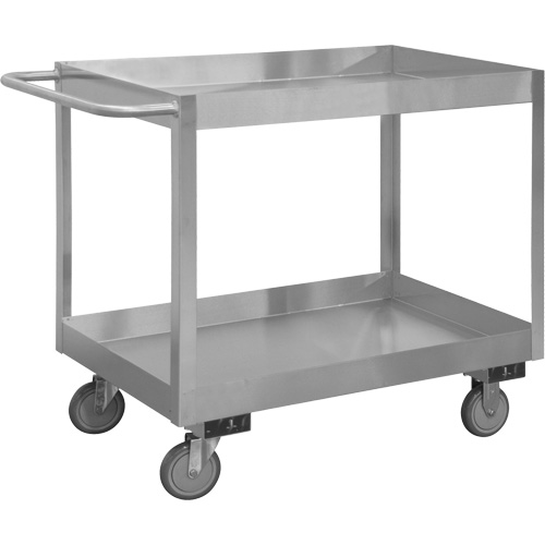 Chariot avec tablettes de calibre industriel, 2 Tiers, 18-1/8" la x 35" h x 36" p, Capacit&eacute; 1200 lb Fastek