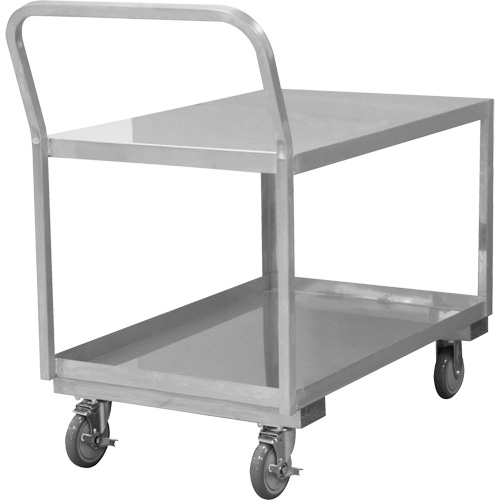 Industrial Grade Low Profile Shop Cart, 2 Tiers, 24-1/8" W x 40-3/4" D x 38-1/8" H, 1200 lbs. Cap. Fastek