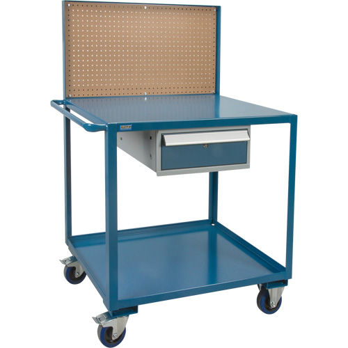 Mobile Service Cart, 2 Tiers, 24" W x 57" H x 40" D, 1200 lbs. Capacity Fastek