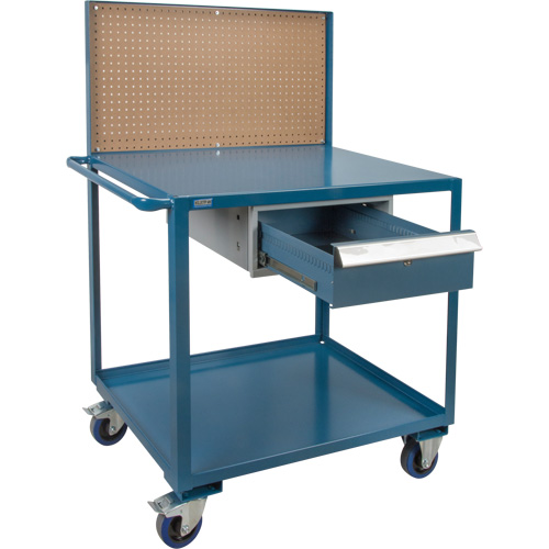 Mobile Service Cart, 2 Tiers, 24" W x 57" H x 40" D, 1200 lbs. Capacity Fastek