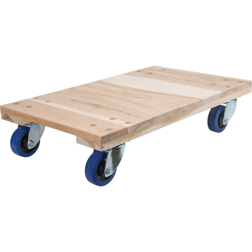 Heavy-Duty Solid Wood Dollies, Rubber Wheels, 1400 lbs. Capacity, 18" W x 30" D x 7" H Fastek