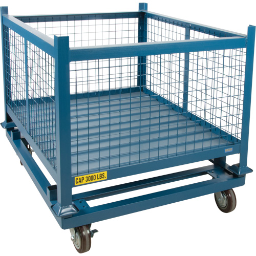 Dolly for Stacking Container, 48.5" W x 40-1/2" D x 10" H, 3000 lbs. Capacity Fastek