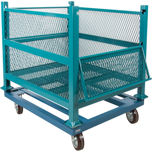 Dolly for Open Mesh Container, 40.5" W x 34-1/2" D x 10" H, 3000 lbs. Capacity Fastek