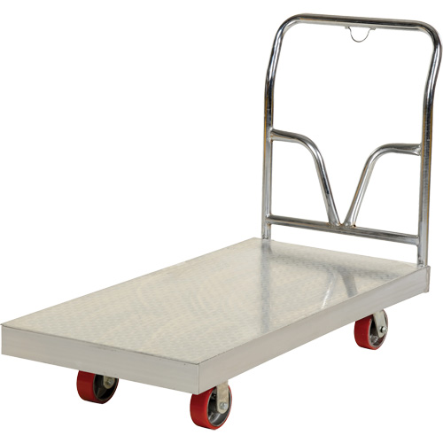 Aluminum Sheet Deck Platform Truck, 24" W x 48" L, 3600 lbs. Cap., Polyurethane Wheels Fastek