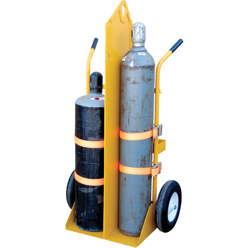 Welding Cylinder Torch Cart, Foam-Filled Wheels, 23-1/8" W x 22-13/16" L Base, 500 lbs. Fastek