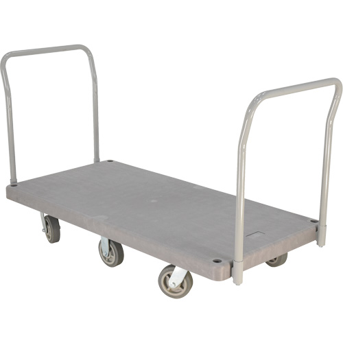 Heavy Duty Plastic Platform Truck, 60" L x 30" W, 3000 lbs. Cap., Polyurethane Wheels Fastek