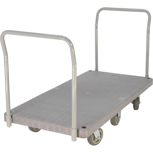 Heavy Duty Plastic Platform Truck, 60" L x 30" W, 3000 lbs. Cap., Polyurethane Wheels Fastek