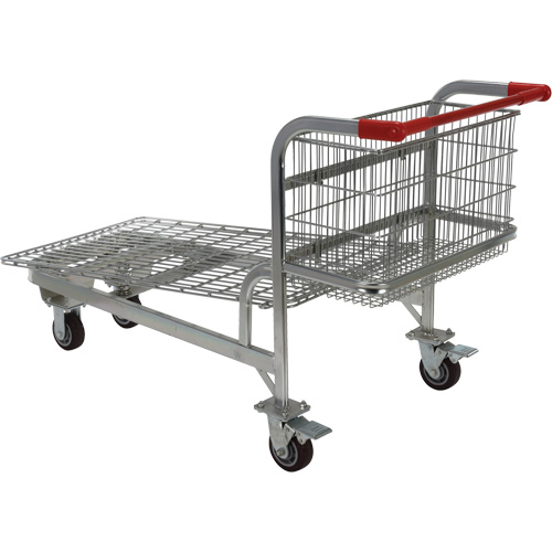 Nestable Wire Cart, Steel, 28-3/4" x 37-1/16" x 59-5/8", 275 lbs. Capacity Fastek