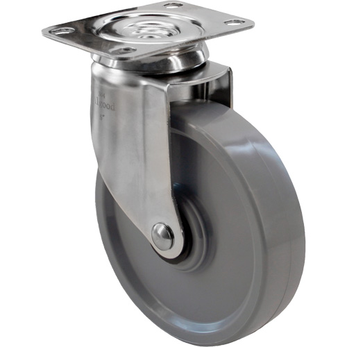 2309 Caster, Swivel, 5" (127 mm), Envirothane Grey, 350 lbs. (158.8 kg.) Fastek