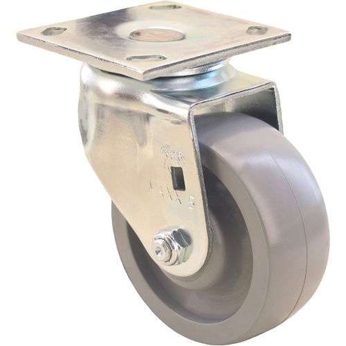 Max9 Directional & Wheel iLock Caster, Swivel with Brake, 6" (152.4 mm), Envirothane Grey-WOW, 1100 lbs. (498.95 kg.) Fastek