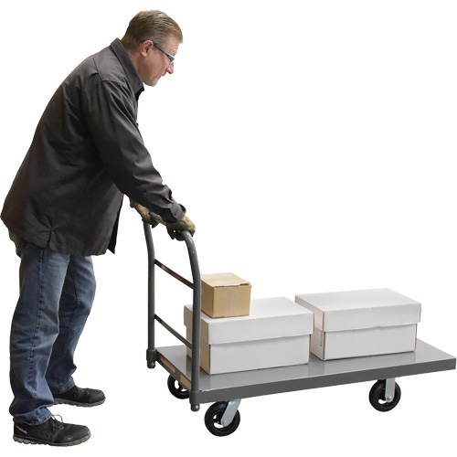Platform Truck, 48" L x 24" W, 2000 lbs. Capacity, Rubber Casters Fastek