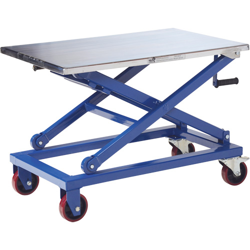Manual Scissor Lift Table, 37" L x 23-1/2" W, Steel, 660 lbs. Capacity Fastek