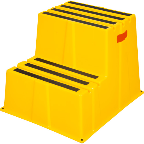 Industrial Step Stool, 2 Steps, 26" x 22-7/16" x 19-11/16" High Fastek